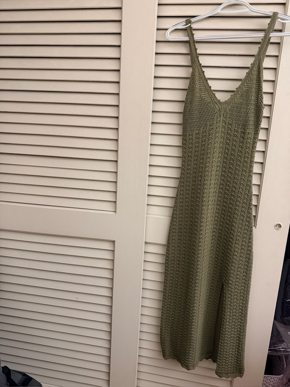 Wilfred Olive Crochet Knit Maxi Dress- Aritzia